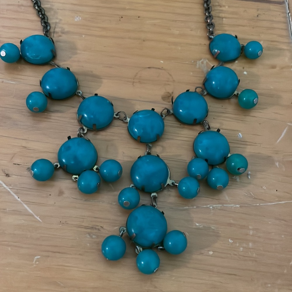 Necklace antique look turquoise blue - Picture 2 of 6